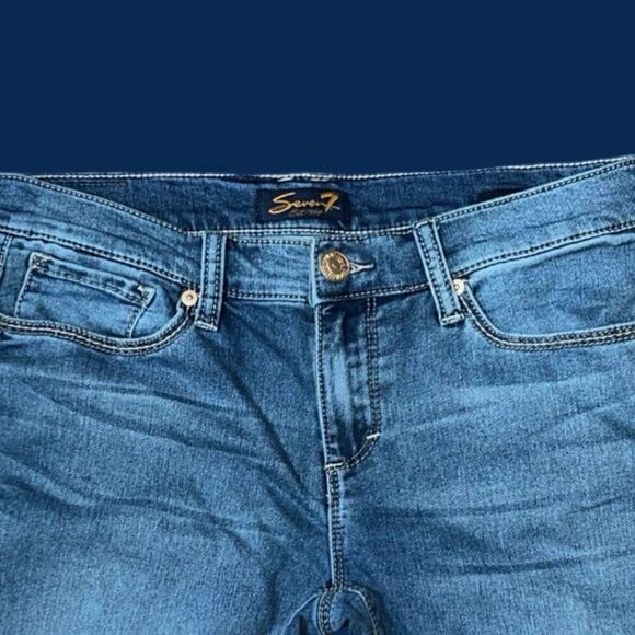SEVEN7 Medium Wash Mid Rise Girlfriend Denim Capri Jeans Size 8 #60 - Picture 3 of 6